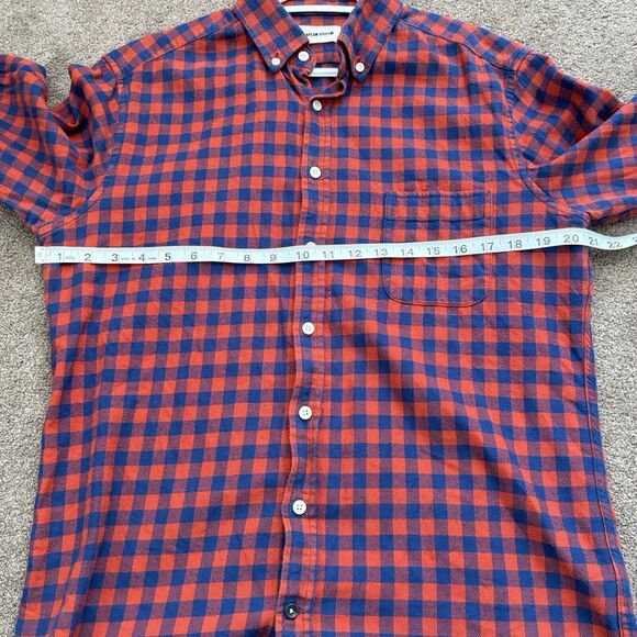 Taylor Stitch Men's 40 Red/Blue Flannel Button Down Long Sleeve Collared - Picture 7 of 9